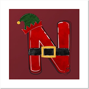 Letter N - Christmas Letter Posters and Art